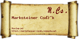 Marksteiner Csák névjegykártya